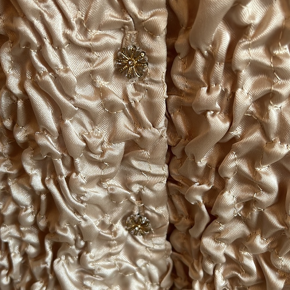 Fancy Champagne Joseph Ribkoff Size 12 Ruffle Jacket - Picture 2 of 4